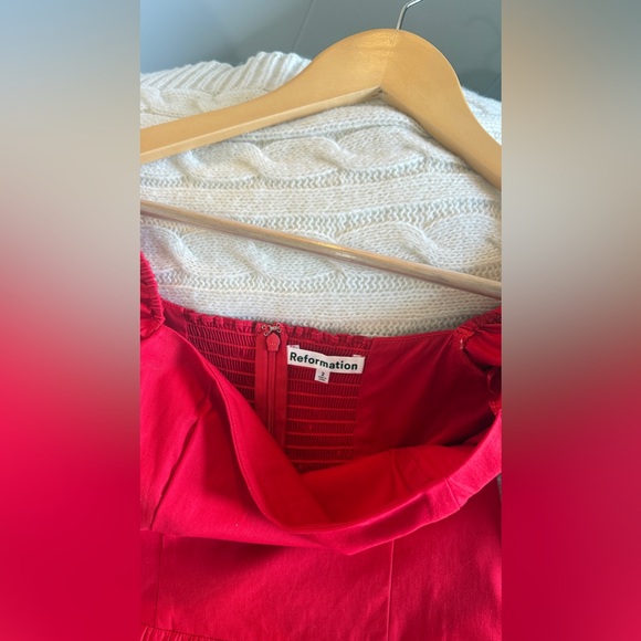 Reformation Cyprus Midi Dress In Cherry Red, brand new, never worn, no flaws. - Picture 10 of 15